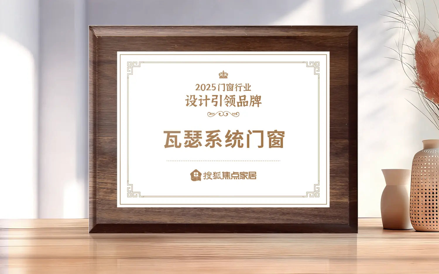 瓦瑟系統門窗榮獲“2025門窗行業設計引領品牌”