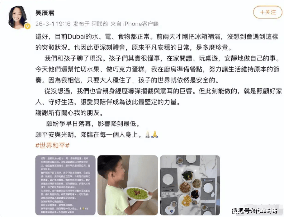 原創47歲吳辰君近況曝光！嫁給內地富商帶兒子移民迪拜，親歷戰火嚇到想哭